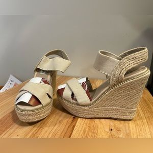 Beige espadrille wedges from Steve Madden